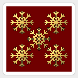 Snowflakes gold. Magnet